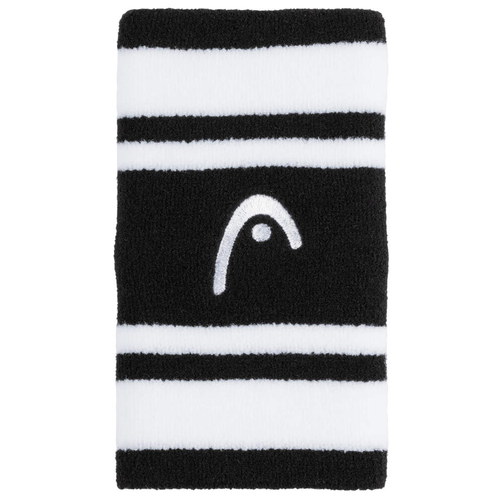 Head Wristband Striped 5" White - Black