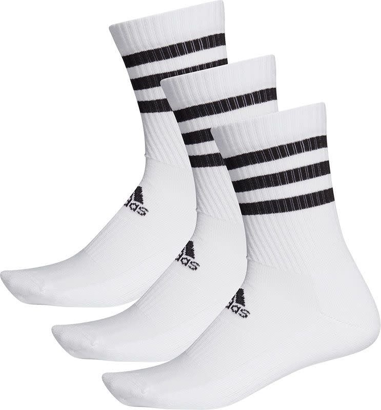ADIDAS 3 STRIPES CUSHIONED 3-PACK CREW SOKKEN WHITE