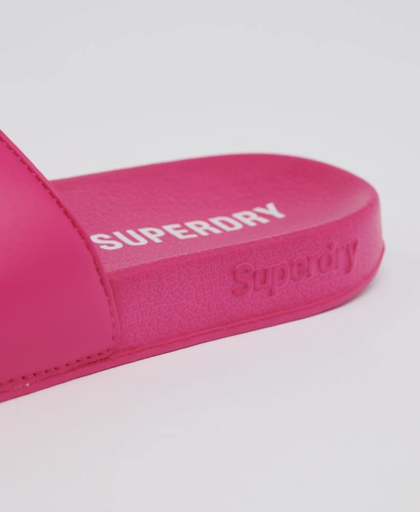 Superdry Patch Pool Slippers Pink