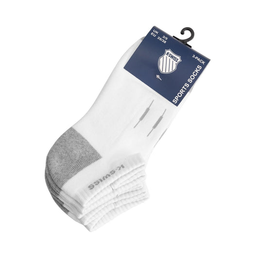 K-SWISS 3 PACK LOW CUT SOCKS WHITE