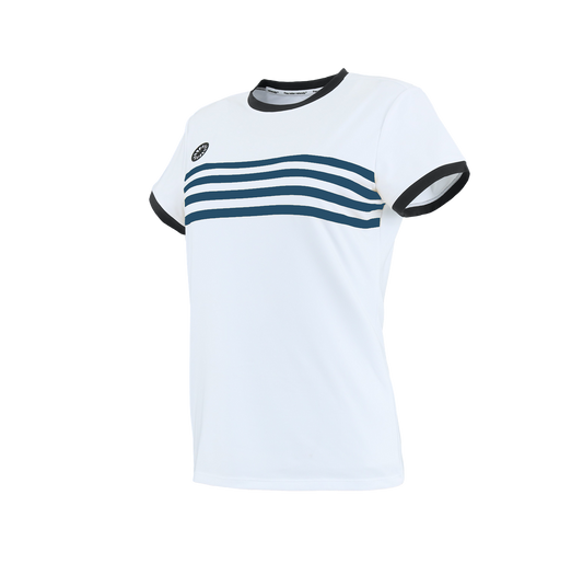 Indian Maharadja Kadiri Striped tee Girls White - Petrol