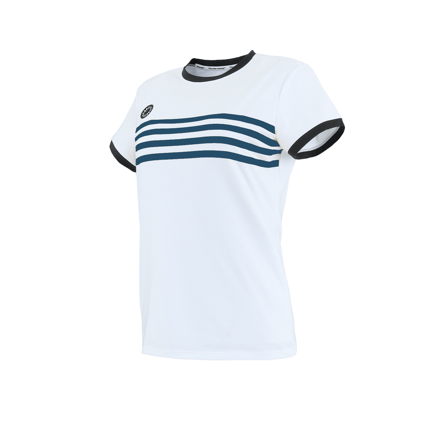 Indian Maharadja Kadiri Striped tee Girls White - Petrol