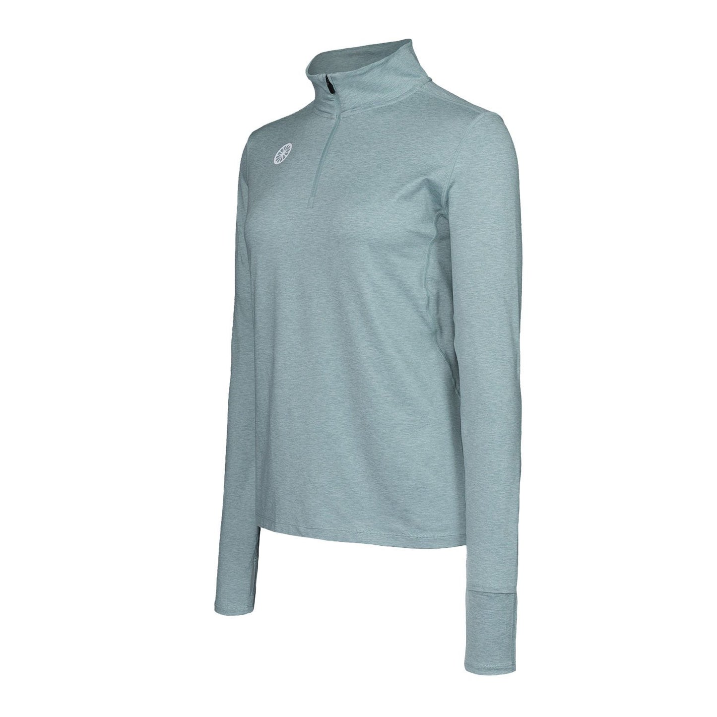 Indian Maharadja Women Half Zip Longsleeve Light Sage