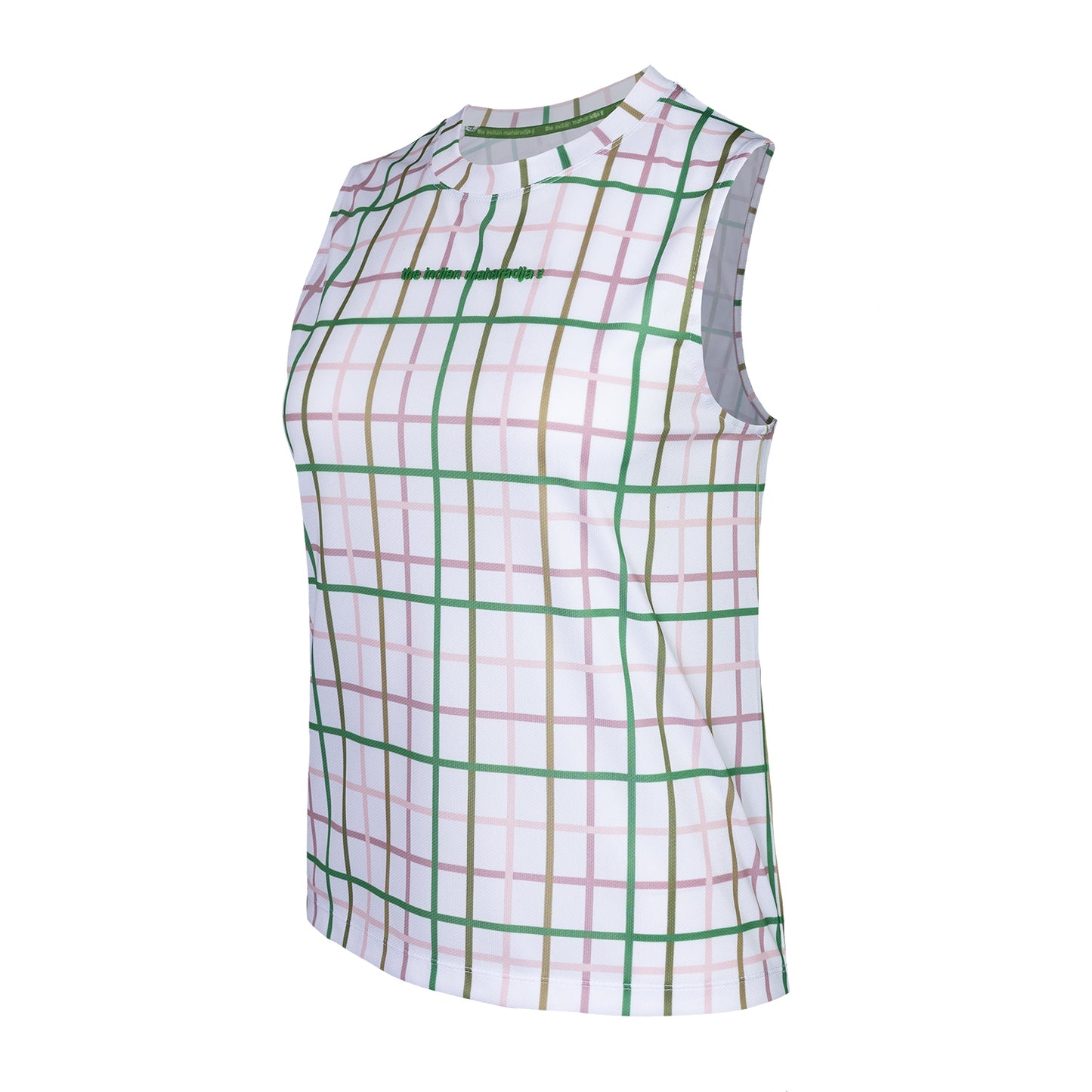 Indian Maharadja Women Checked Pique Sleeveless Top