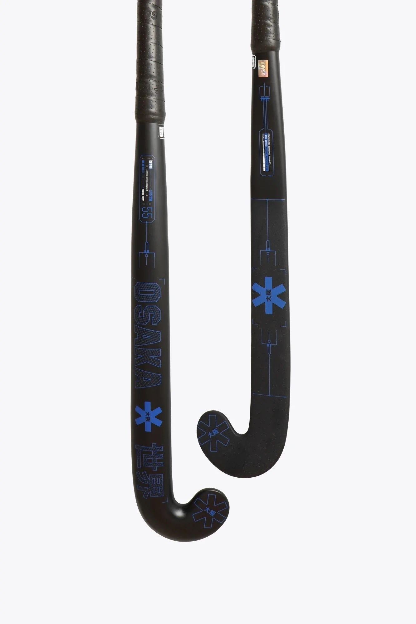Osaka Vision 55 Show Bow  Hockeystick  37.5 Inch Black - Neon Blue