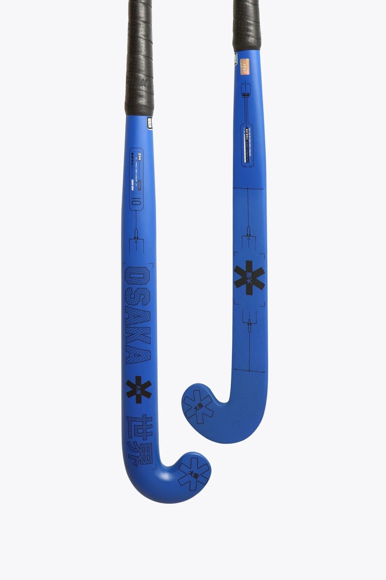 Osaka Vision 10 Grow Bow  Junior Hockeystick  35 Inch  Neon Blue