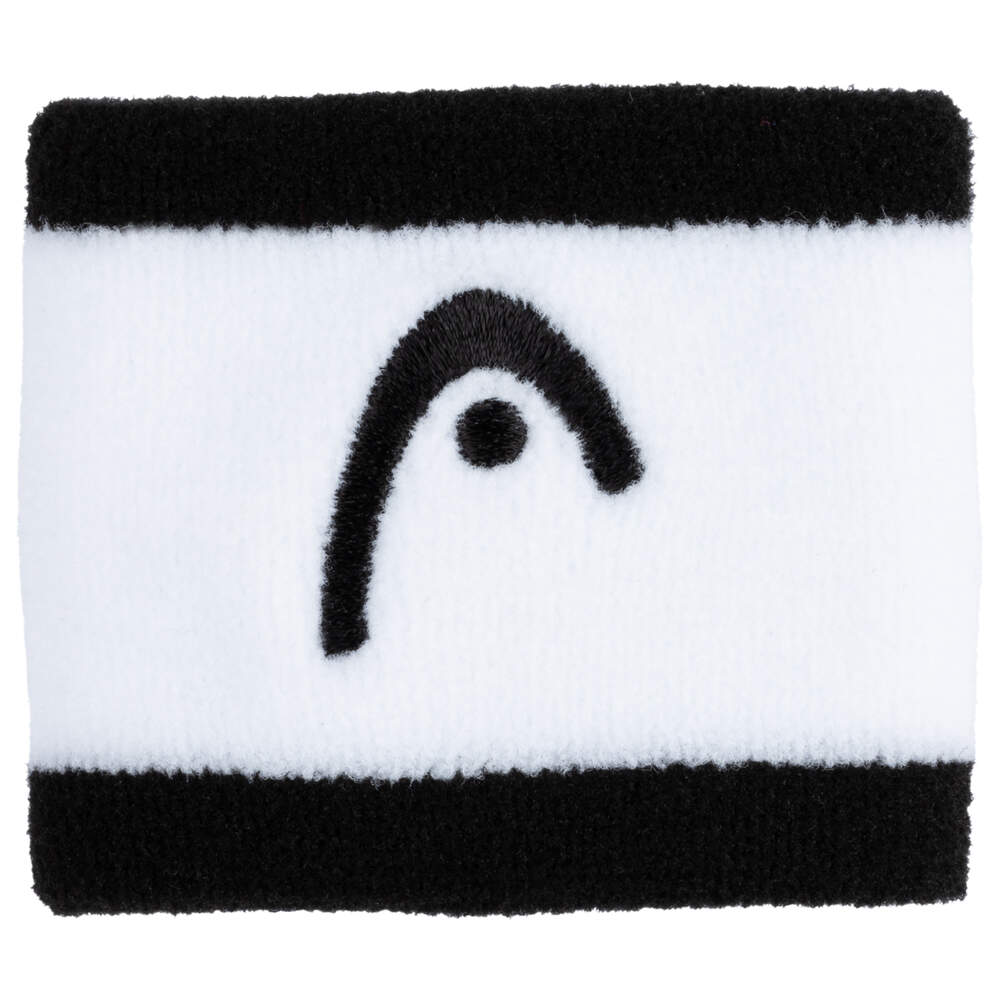 Head Wristband Striped 2.5" White - Black