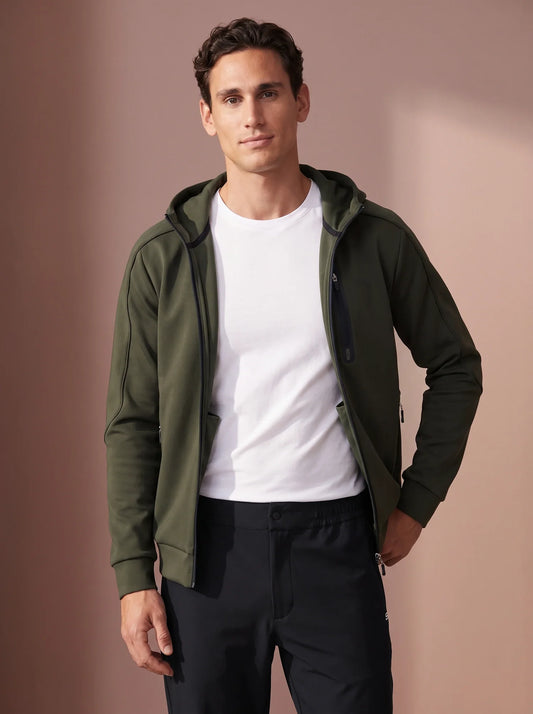 Sjeng Arno Men Hooded Jacket - Camo Green