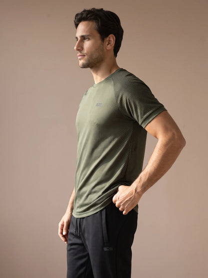Sjeng Bas Men Tee - Camo Green