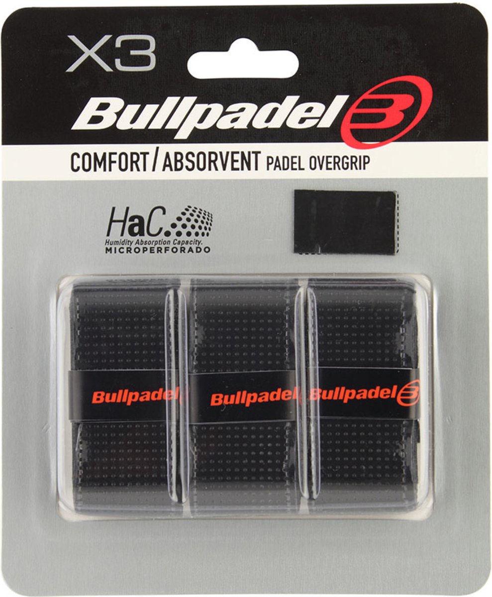 Bullpadel Comfort Absorbent Overgrip 3X Black