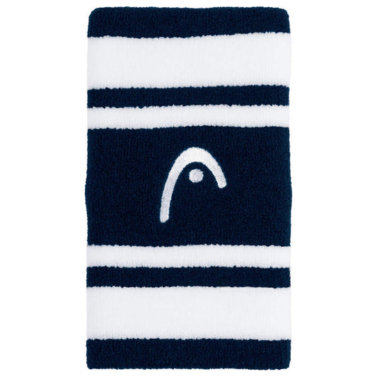 Head Striped Wristband Large Navy - White