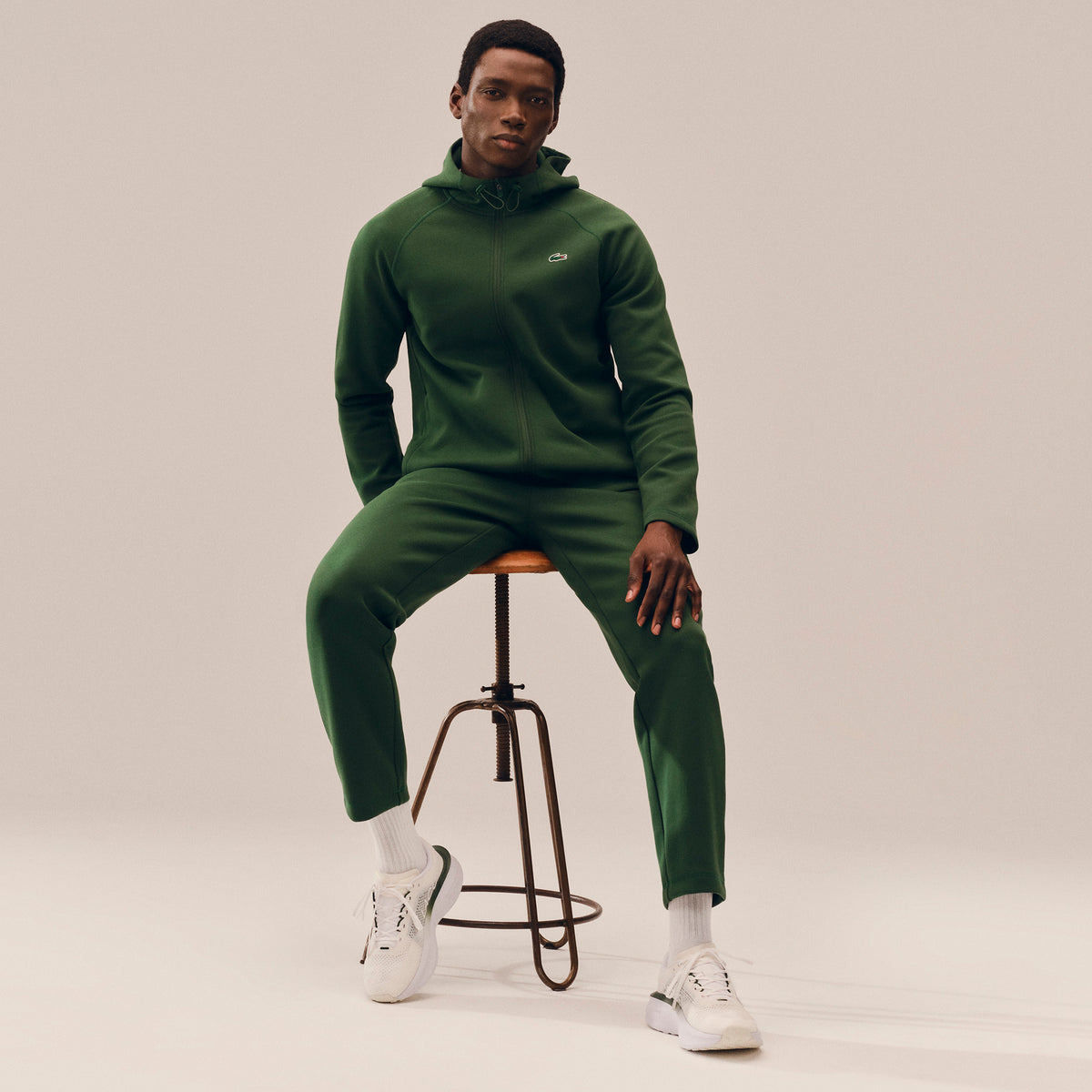 Lacoste Sport Stretch Hooded Jacket Green