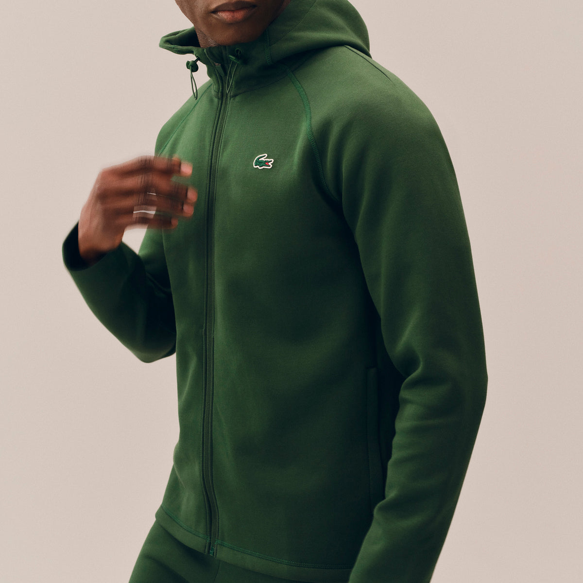 Lacoste Sport Stretch Hooded Jacket Green