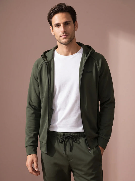 Sjeng Mavi Men Hooded Jacket - Camo Green