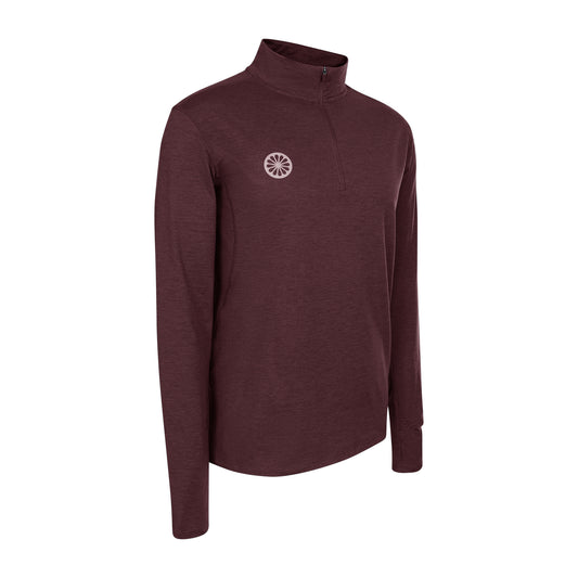 Indian Maharadja Men Half Zip Longsleeve Dark Berry