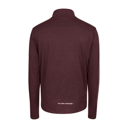 Indian Maharadja Men Half Zip Longsleeve Dark Berry