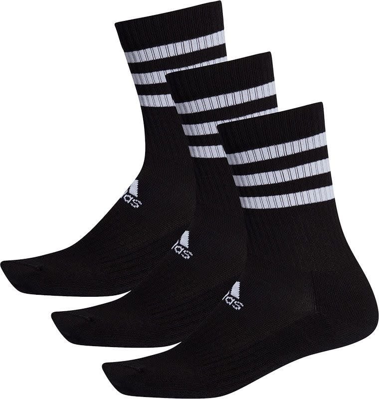 ADIDAS 3 STRIPES CUSHIONED 3-PACK CREW SOKKEN BLACK