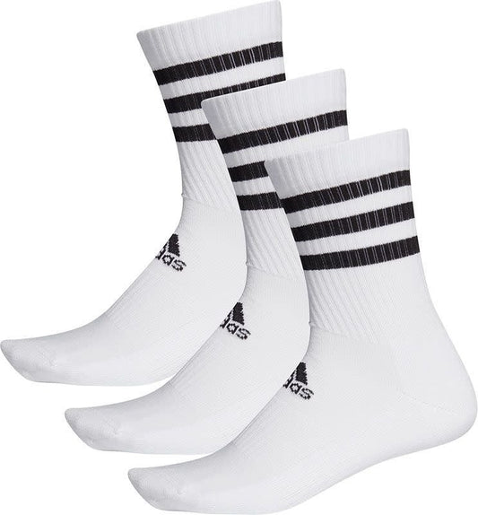 ADIDAS 3 STRIPES CUSHIONED 3-PACK CREW SOKKEN WHITE