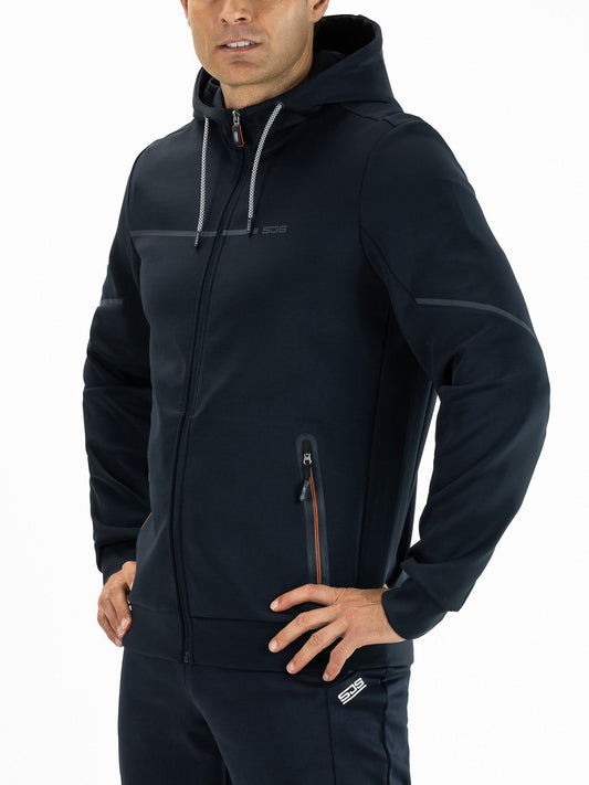 Sjeng Amos Mens Hooded Jacket Navy