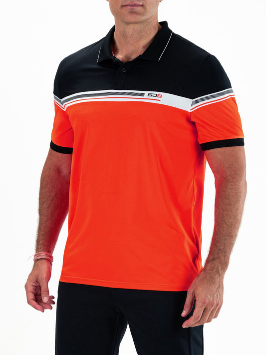 Sjeng Clarkson  Mens Polo Bright Tangerine