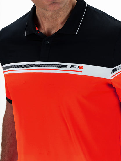 Sjeng Clarkson  Mens Polo Bright Tangerine