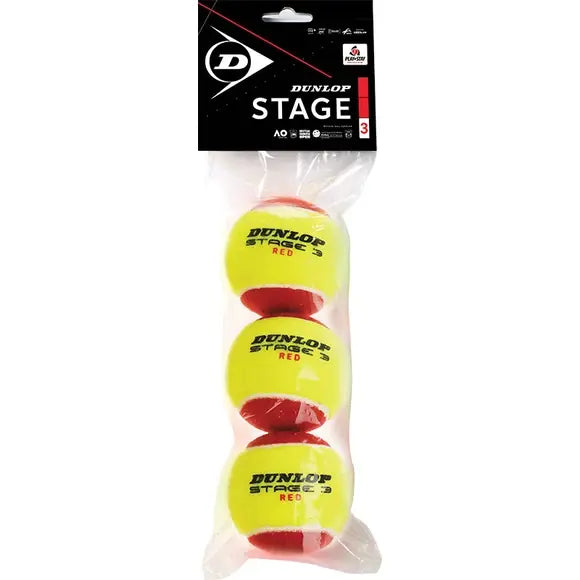 Dunlop Stage 3 Rood Tennisballen 3 stuks