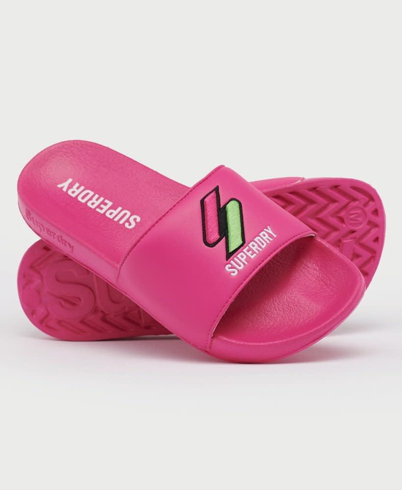 Superdry Patch Pool Slippers Pink