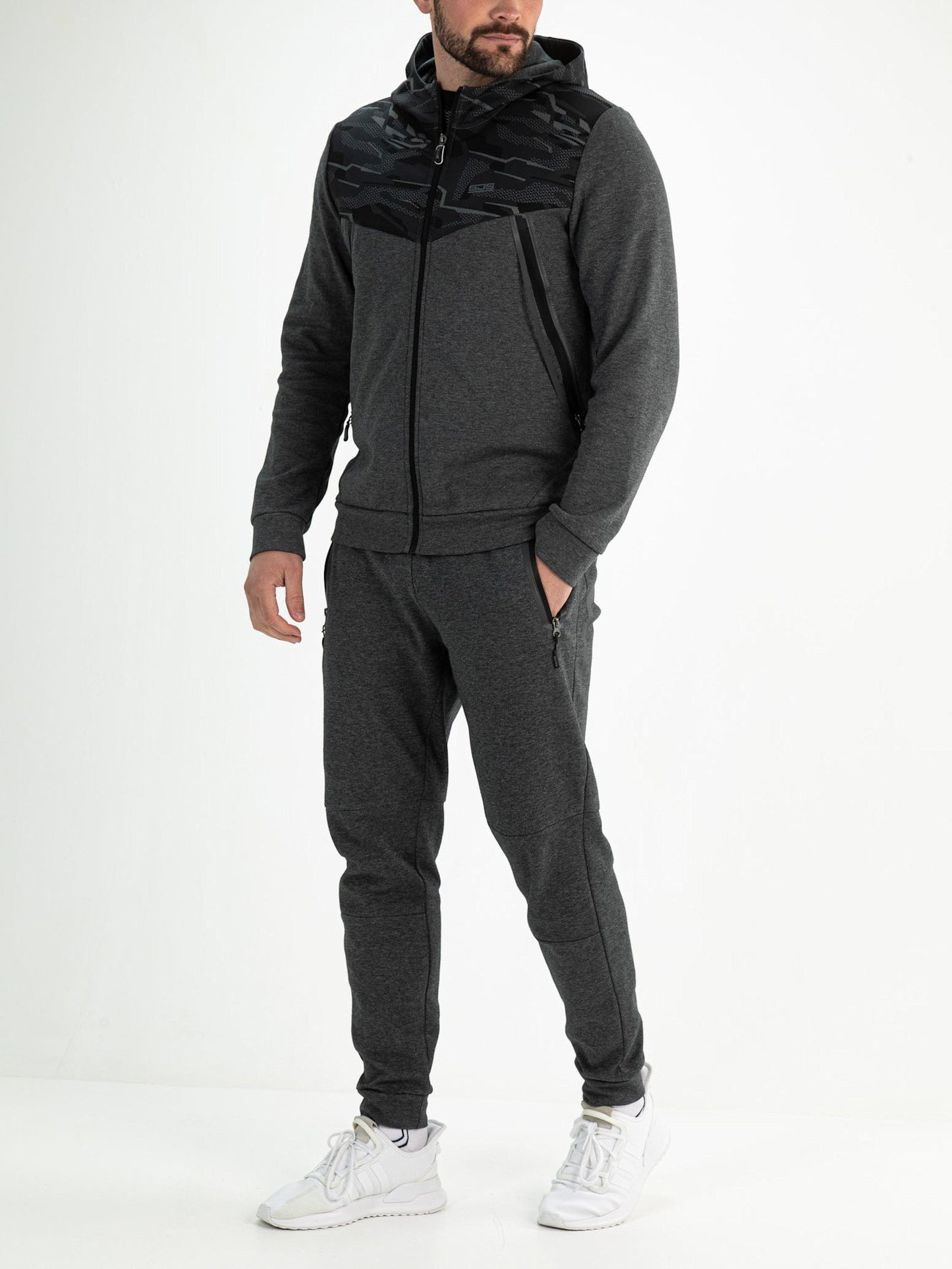 Sjeng Pharrell Hooded Jacket Dark Grey Melange