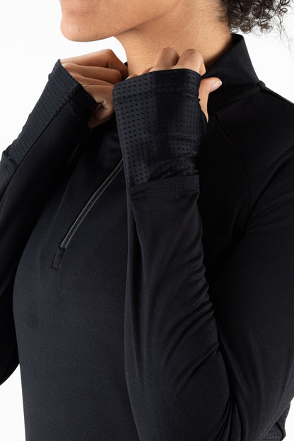 Sjeng Running Saga Halfzip Black