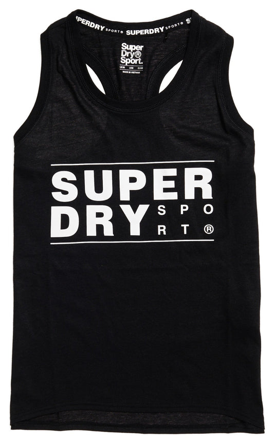 Superdry Sport CORE SPORT GRAPHIC TANK Black