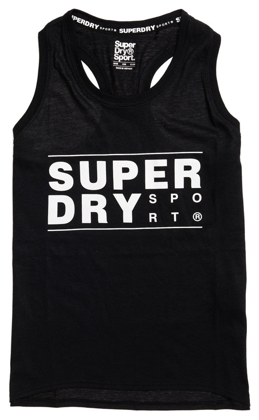 Superdry Sport CORE SPORT GRAPHIC TANK Black