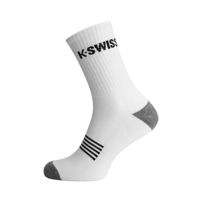 K-SWISS 3 PACK CREW SOCKS WHITE