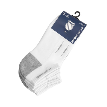 K-SWISS 3 PACK LOW CUT SOCKS WHITE