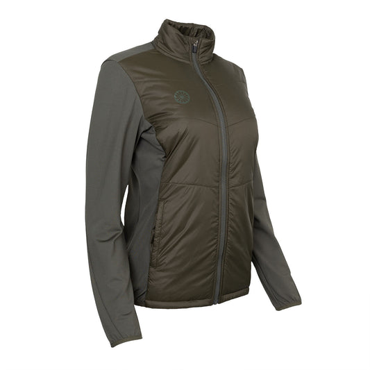 Indian Maharadja Goa Women Padded Jacket Mudgreen