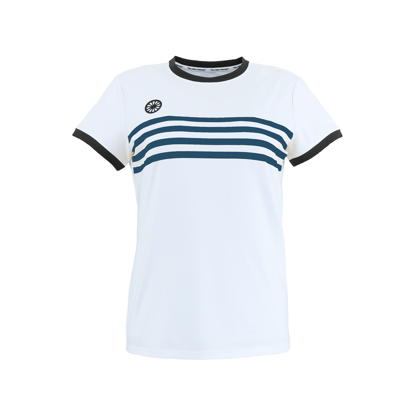 Indian Maharadja Kadiri Striped tee Girls White - Petrol