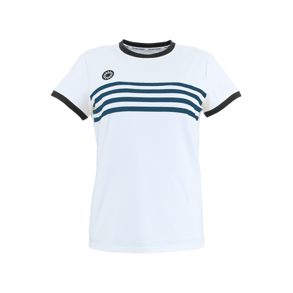 Indian Maharadja Kadiri Striped tee Girls White - Petrol