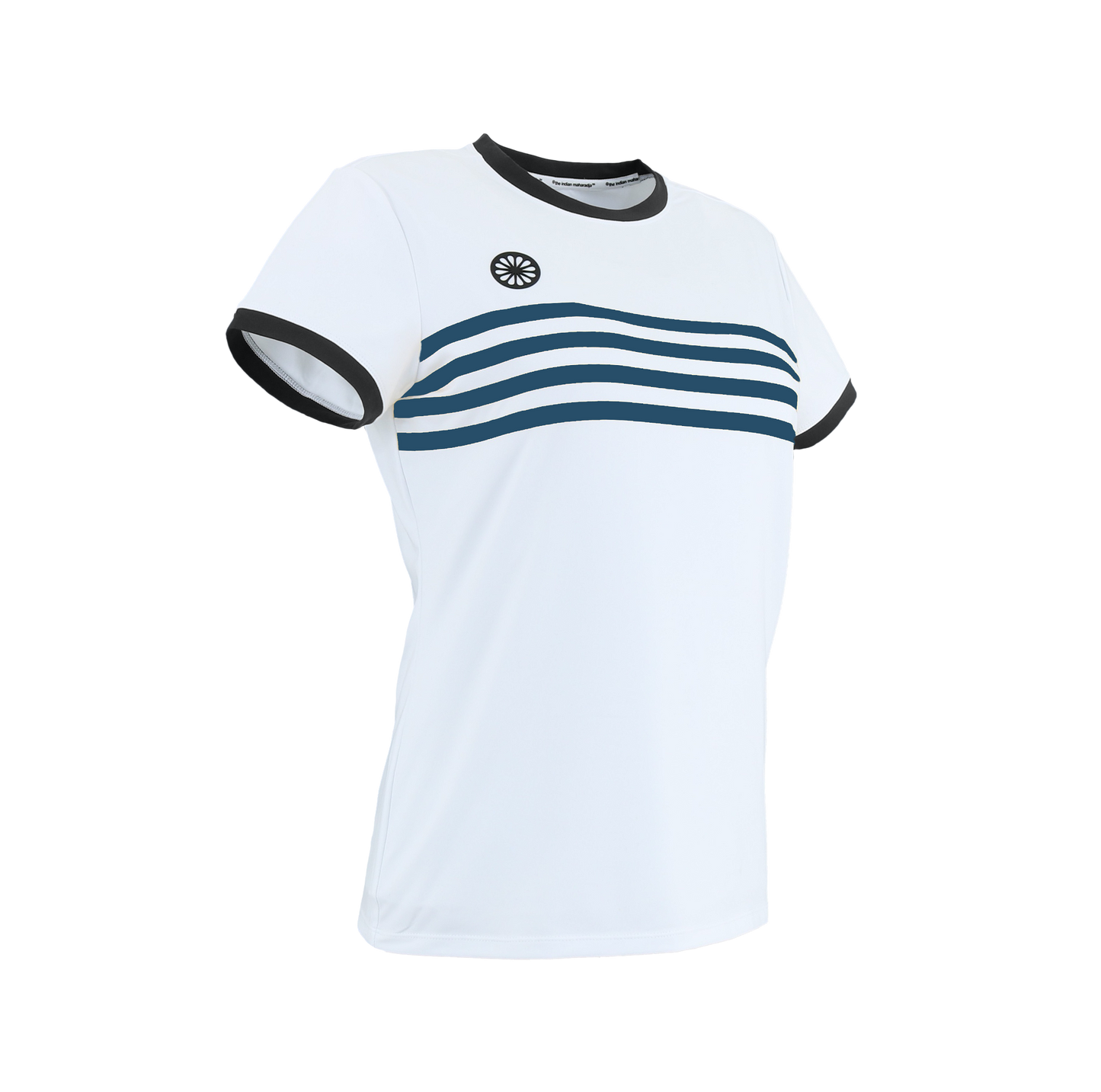 Indian Maharadja Kadiri Striped tee Girls White - Petrol