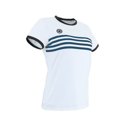 Indian Maharadja Kadiri Striped tee Girls White - Petrol