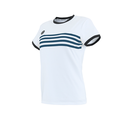 Indian Maharadja Kadiri Striped tee Girls White - Petrol