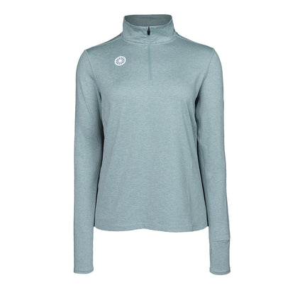 Indian Maharadja Women Half Zip Longsleeve Light Sage