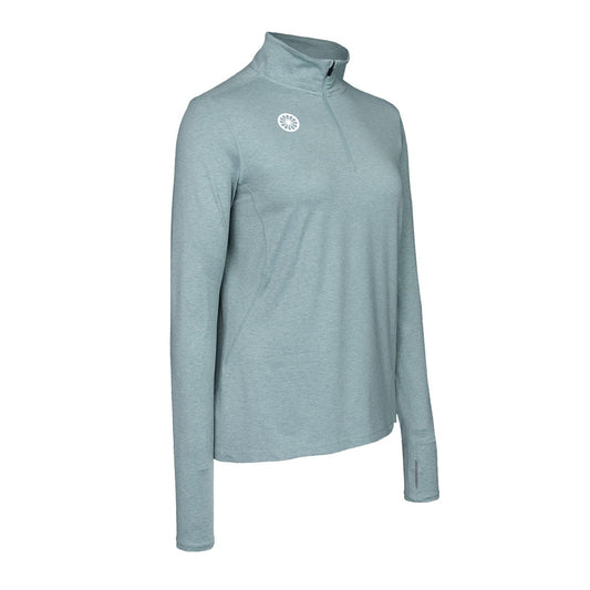 Indian Maharadja Women Half Zip Longsleeve Light Sage