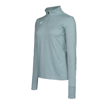 Indian Maharadja Women Half Zip Longsleeve Light Sage