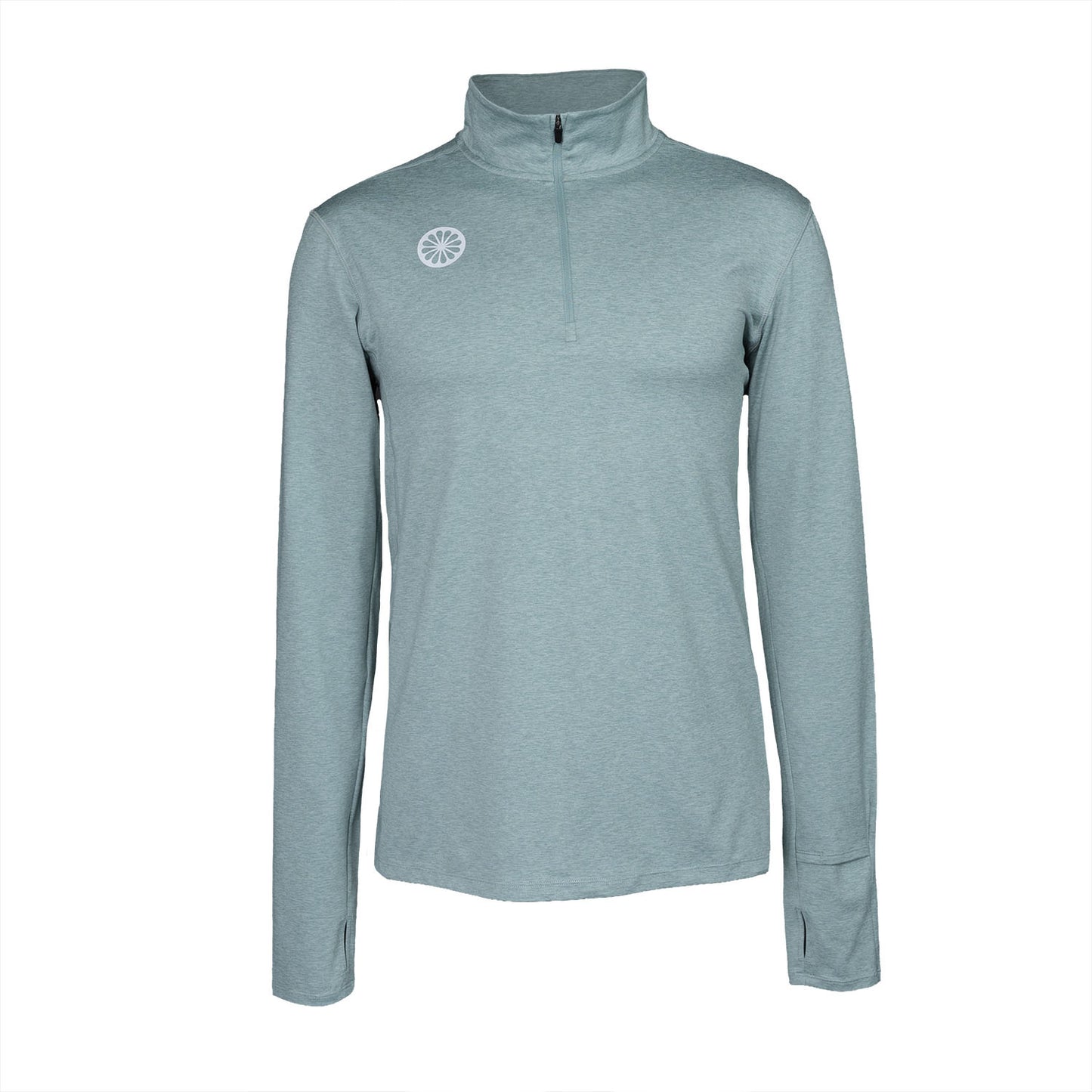 Indian Maharadja Men Half Zip Longsleeve Light Sage