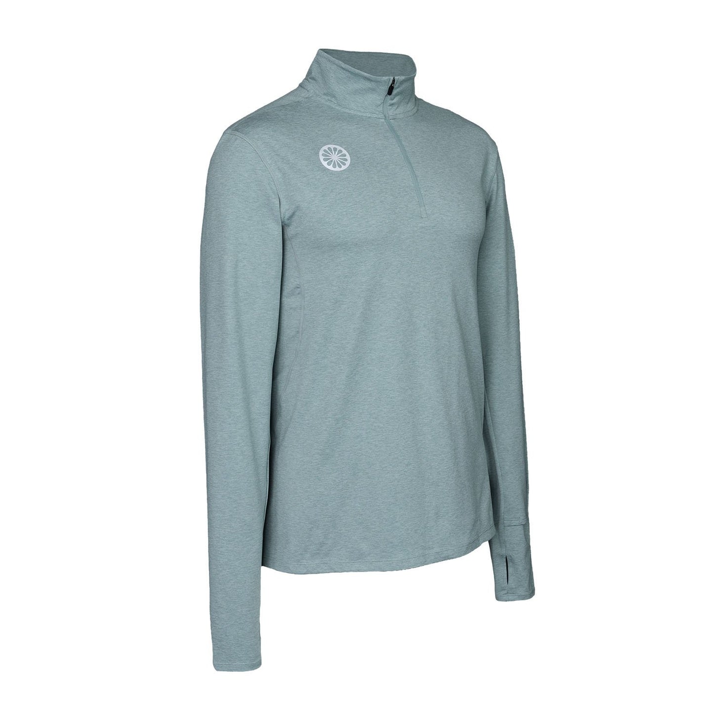Indian Maharadja Men Half Zip Longsleeve Light Sage