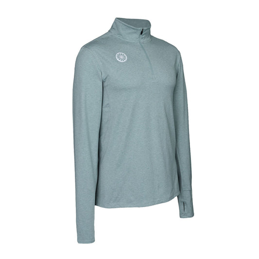 Indian Maharadja Men Half Zip Longsleeve Light Sage