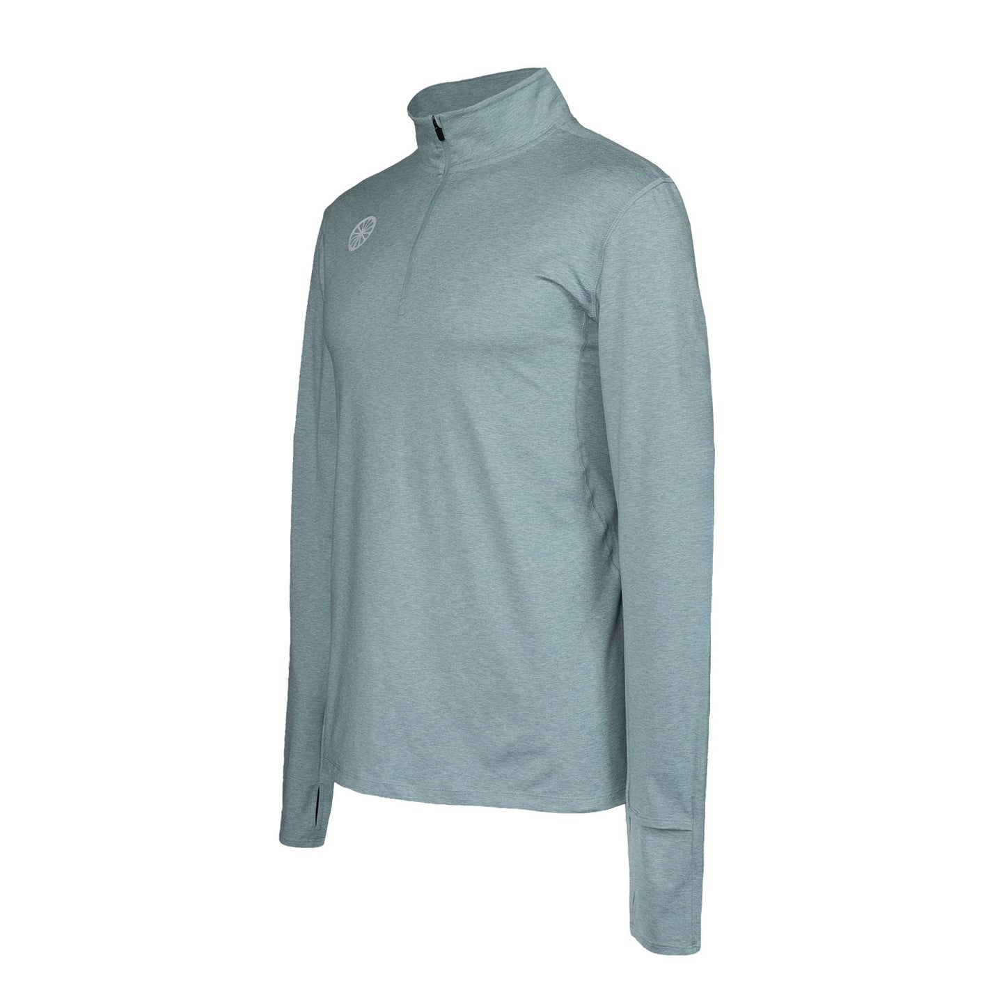 Indian Maharadja Men Half Zip Longsleeve Light Sage