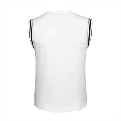 Indian Maharadja Sleeveless Pique Top Women White