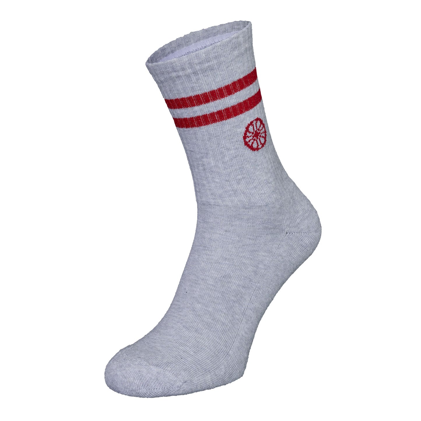 Indian Maharadja Kadiri Sock High Striped Grey - Red 1-Pack