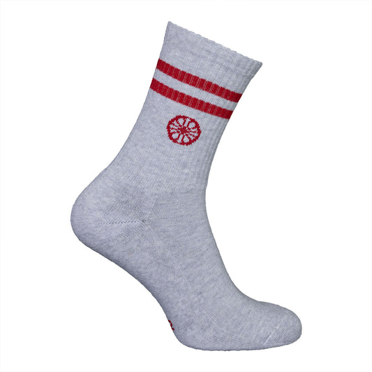 Indian Maharadja Kadiri Sock High Striped Grey - Red 1-Pack