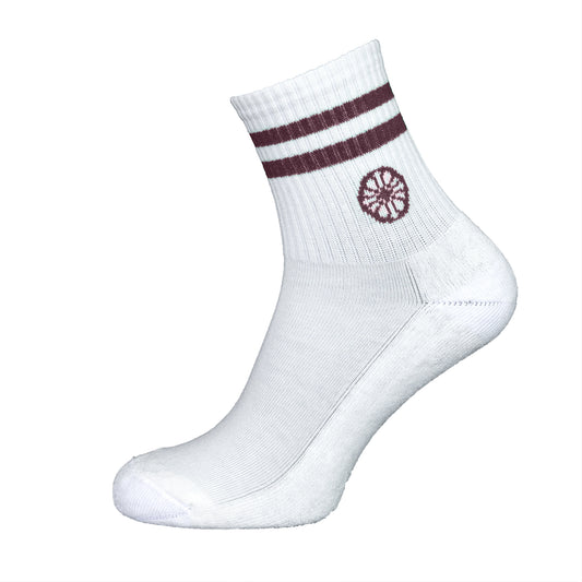 Indian Maharadja Striped Short Sock Dark Berry